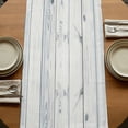 thumbnail image 5 of Grey Blue Wooden 36 Inch Table Runner, Farmhouse Gray Striped Plank Farmhouse Dresser Scarf Cotton & Linen Tablerunner for Dining/Kitchen Island/Holiday Party Décor Small 13" x 36", 5 of 9