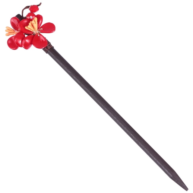 EeaseMX 1 horquilla china retro con forma de flor para el pelo, decoración para mujer (rojo oscuro)