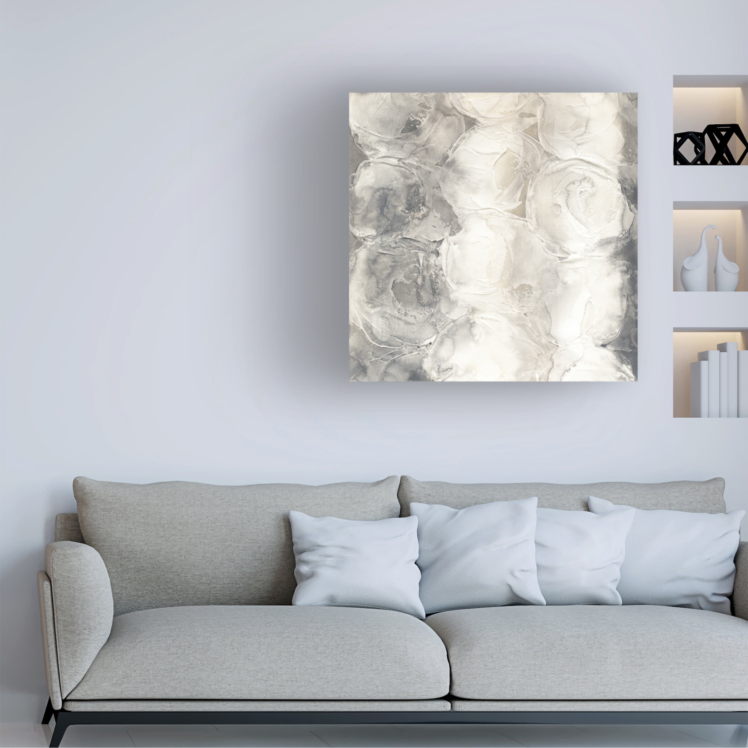 Chris Paschke 'Gray Circles I' Canvas Art