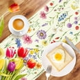 thumbnail image 2 of Amarainy Tulip Lavender Spring Linen Table Runner, Summer Seasonal Holiday Anniversary Kitchen Table Decorations, Indoor Outdoor Home Party Decor 13x72 inch, 2 of 5