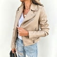 thumbnail image 6 of Aimik Women's Faux Leather Moto Jacket Classic Asymmetrical Zip-Up Biker Coat with Belted Waist and Pockets Slim Fit Fall Outerwear, 6 of 6