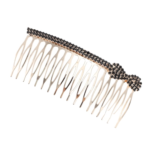 1 Pc Women Bow Tie Shape Hair Insert Combs for Thick Wavy Curly Hair Black Alloy