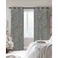 thumbnail image 3 of Tree Birds Blackout Curtains 45 Inches Long for Bedroom, Vintage Grey Flower Floral Branch Spring Thermal Insulated Room Darkening Black Out Window Curtain Panels Grommet Drapes for Living Room, 3 of 8