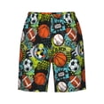 thumbnail image 6 of KLL Balls Men's Casual Summer Beach Shorts Hawaiian Shorts with Pockets-Large, 6 of 6