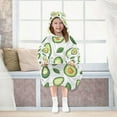 thumbnail image 7 of FORMRS Wearable Blanket Hoodie with Sleeves for Kids Cozy Flannel Sweatshirt, Avocado, 7 of 7