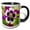 Black/White, variant on 3drose, Pretty Purple N White Columbine, 11oz Two-tone Blue Mug