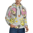 thumbnail image 2 of Kdxio Cartoon Owls Print Mens Casual Hooded Collar Drawstring Hoodies Pullover Sweatshirts Casual Long Sleeve Shirts-3X-Large, 2 of 7