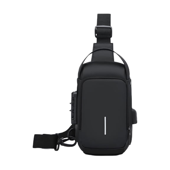 Black Crossbody Bag Anti Theft Crossbody Bag Everyday Use Crossbody Shoulder Chest Bag With Password Lock for Men Women