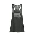 thumbnail image 1 of Thread Tank Home Roots State North Dakota ND Women's Sleeveless Flowy Racerback Tank Top Charcoal Small, 1 of 5