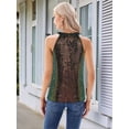 thumbnail image 6 of Sequin Halter Tops for Women Sleeveless Sparkly Shiny Tank Tops Ruched Flowy Sparkly Party Shirt Dark Green XXL, 6 of 8