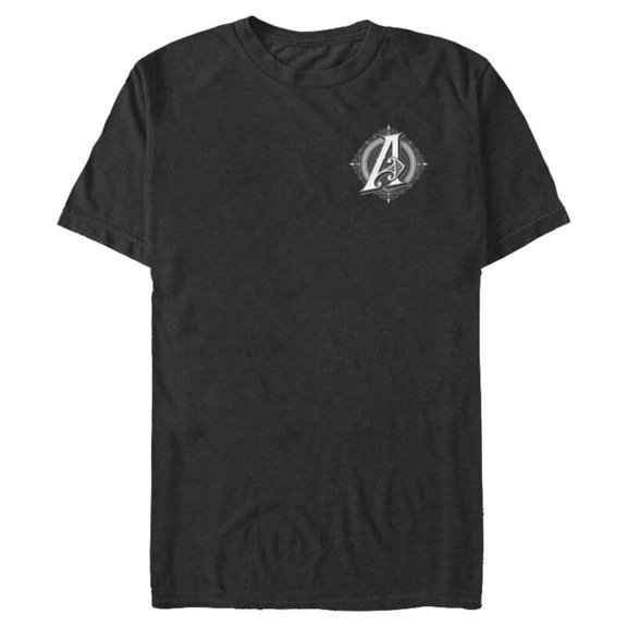 Marvel Avengers A-Logo Icon White Super Fancy Steampunk - Short Sleeve Blended T-Shirt for Adults - Customized-Dark Heather