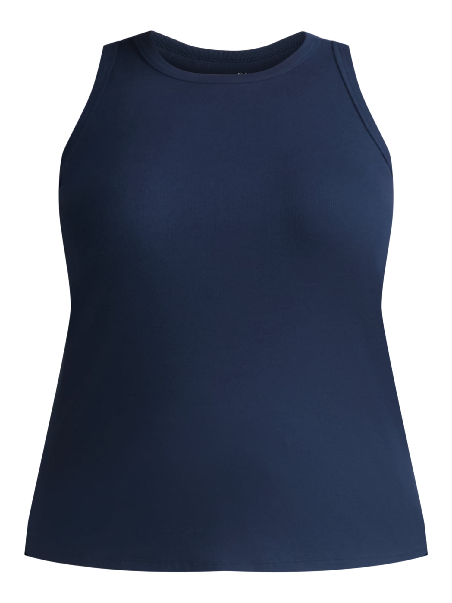 Terra & Sky Women's Plus Size High Neck Rib Tank Top, 2-Pack