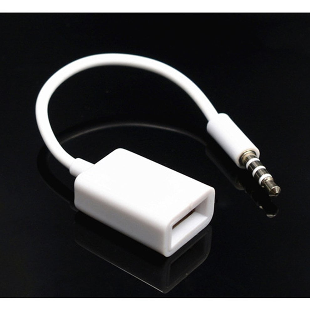 3.5mm Male Jack To USB 2.0 Female AUX Audio Plug Converter Car Adapter Cable mp3