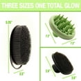 thumbnail image 6 of purefest 3-Piece Silicone Scrubber Set for Body, Hair, and Face - Exfoliating Shower Kit, Green/Black, 6 of 6