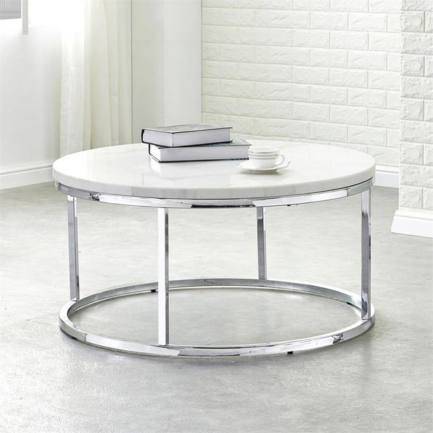 Chrome Metal Round Tail Table, Chrome Round Coffee Table