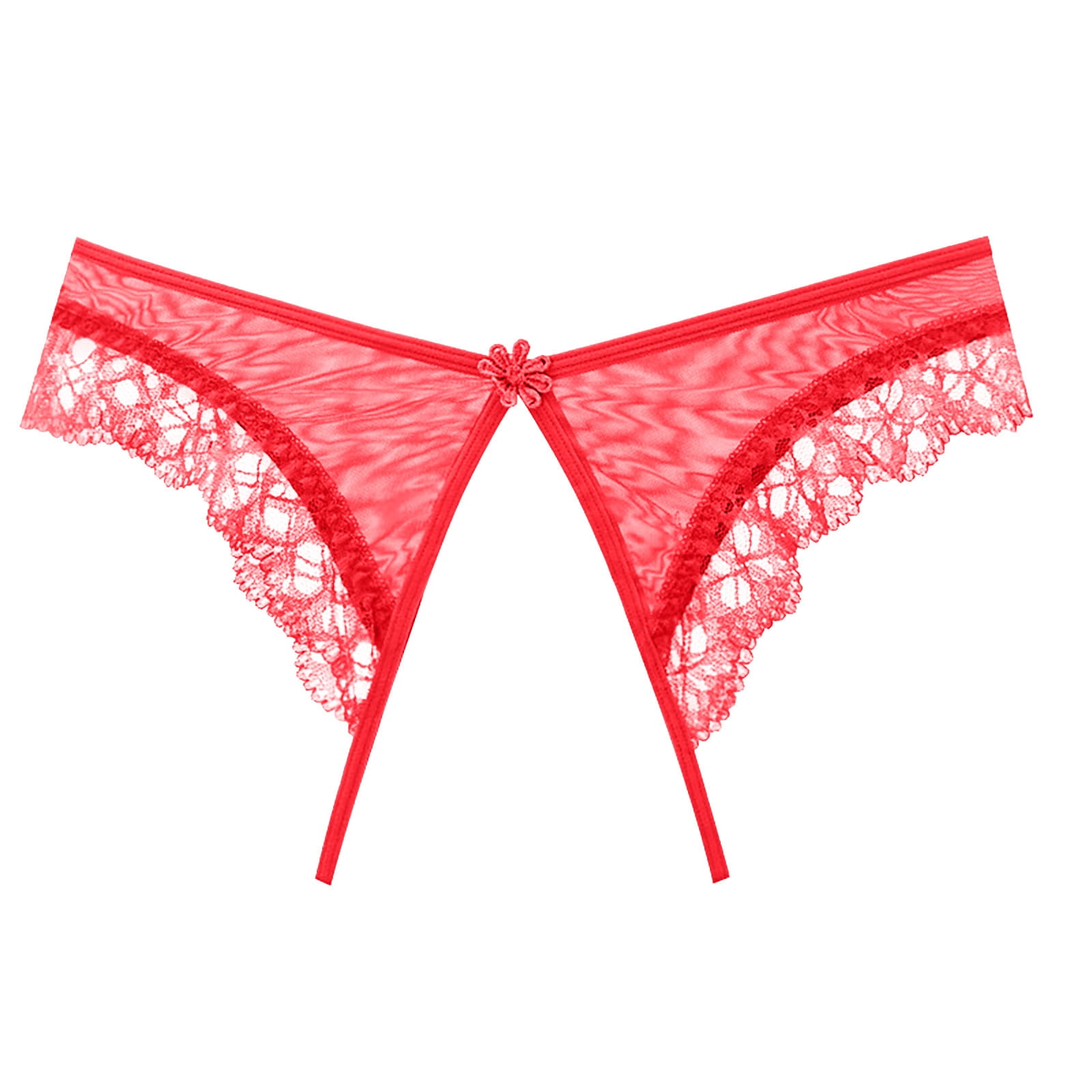 XFLWAM Women Sexy Lace Panties Hipster Underwear V-Shape Waistband G-String  Thong Pink XL