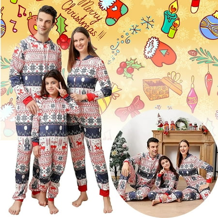 

Matching Family Pajamas Sets Christmas Onesie Jumpsuit Soft PJ s Cute One Piece Printed Top Xmas Sleepwear