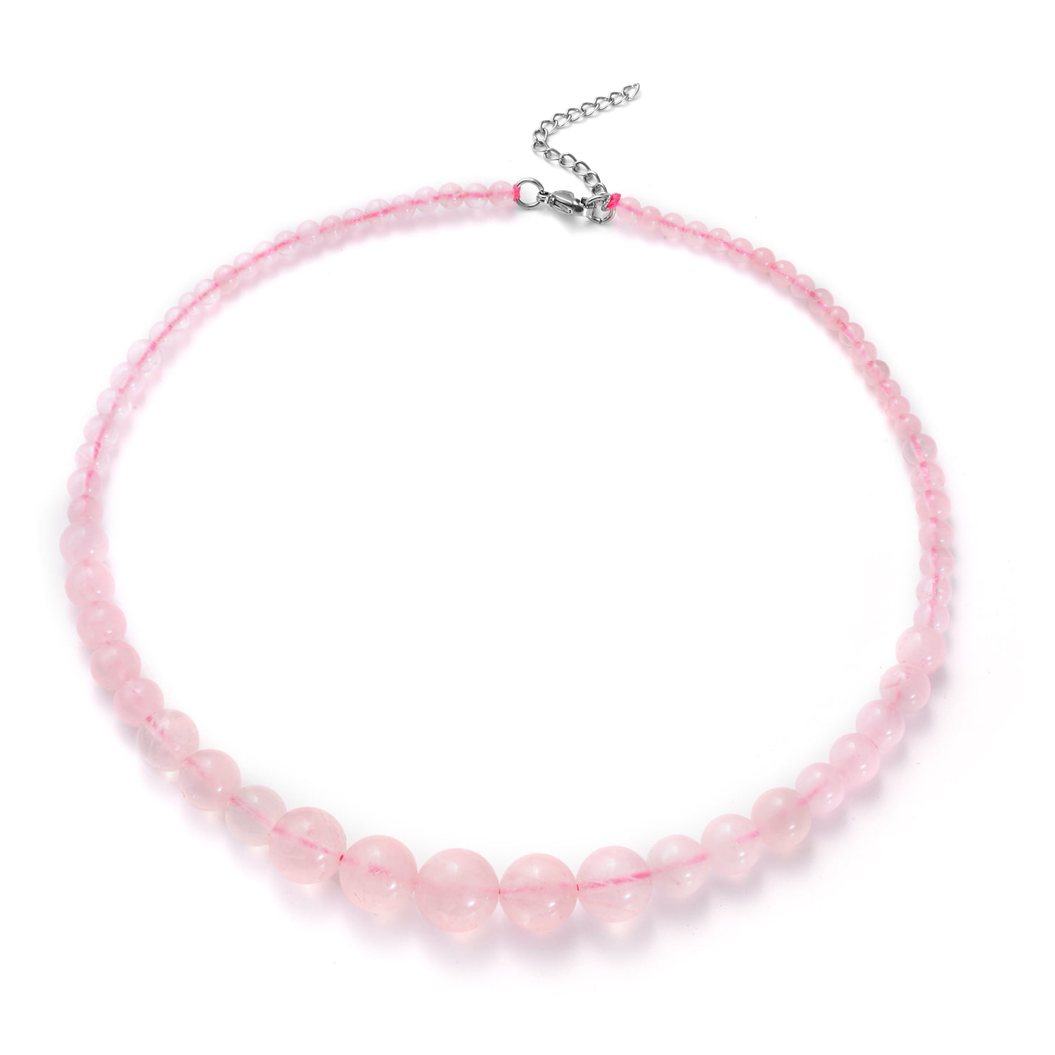 Goldia Sterling Silver 4mm Pearl and Rose Quartz Childs Heart Bracelet Goldia Sterling Silver 4mm Pearl and Rose Quartz Childs Heart Bracelet