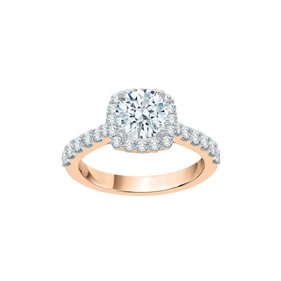 KATARINA Diamond Halo Engagement Ring in 10K Rose Gold (1 2/3 cttw, I-J, I1-I2) (Size-10.5)