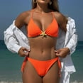 thumbnail image 5 of Efsteb Trendy Bikini Sets for Women Women Two Piece Swimsuit String Bikini Set 2 Piece Swimsuits Fashion Beach Bathing Suit (Orange,L), 5 of 8