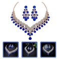 thumbnail image 2 of 1 set of Women Jewelry Necklace Earrings Rhinestones Earrings Wedding Necklace for Girl, 2 of 4