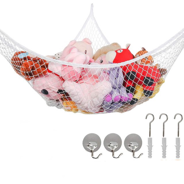Hamaca de juguete gigante, red esquinera de animales de peluche, red colgante grande, rosa Sailing Electrónica