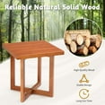 thumbnail image 6 of Zimtown 18in Square Outdoor Wood Side Table with Cross Legs for Patio Balcony Lawn Pool, Teak Finish, 6 of 12