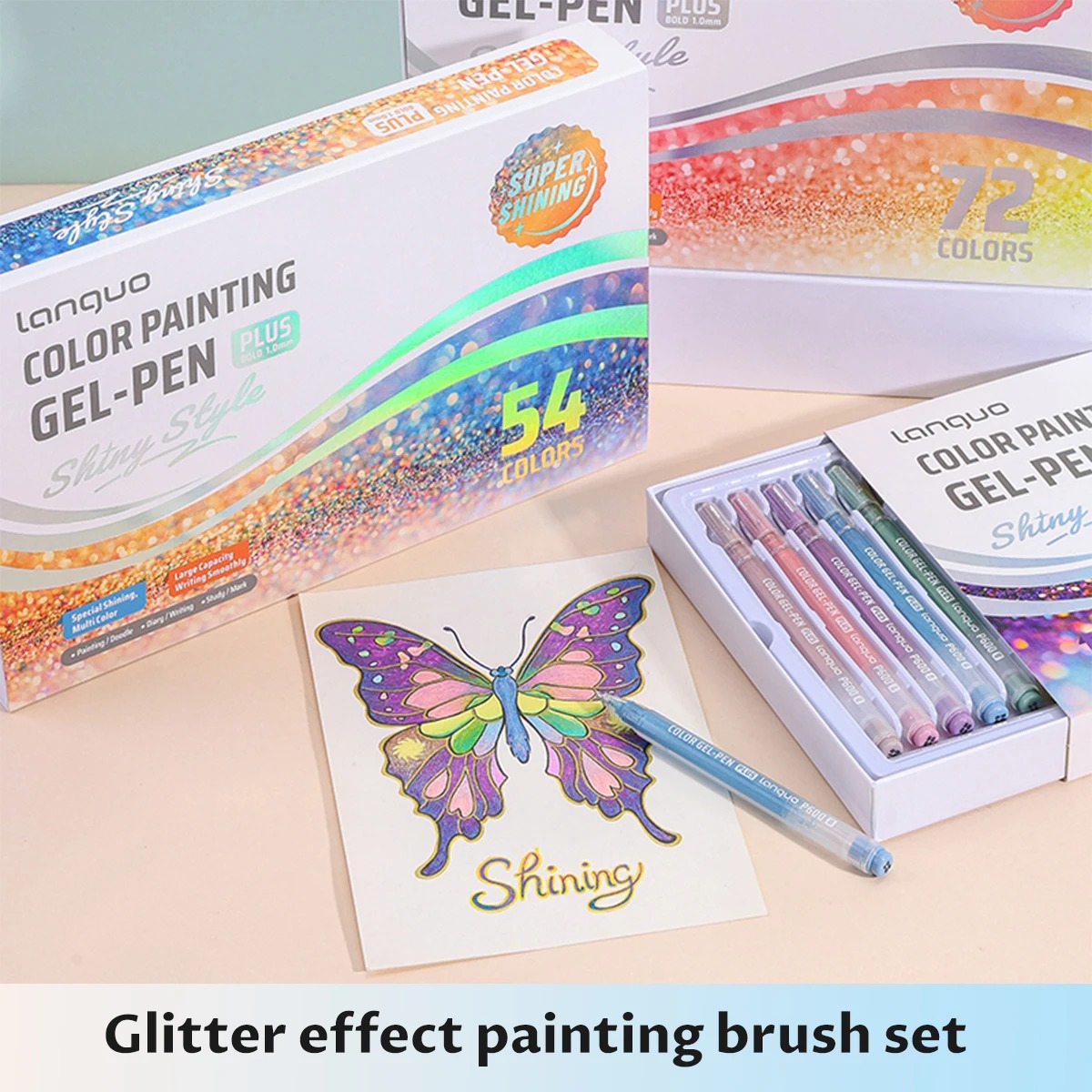 Glitter Gel Pens for Adult Coloring, 24/36/54/72 Colors Special Shining Multi Glitter Gel Pens Colored Set for Drawing, Doodling, Journaling & Creative Art Supplies