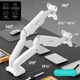 thumbnail image 2 of ONKRON Dual Monitor Arm White for 13-32” Screens up to 17.6 lbs Each, Mount For 2 Monitors, 2 of 8