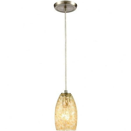 

Browns Croft One Light Mini Pendant Satin Nickel Finish with Gold/Amber Glass Bailey Street Home 2499-Bel-3826842