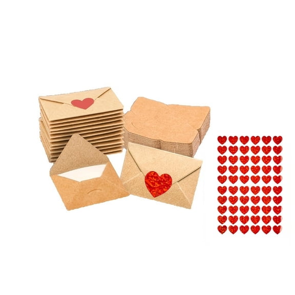 Valentine's Day Cards DIY Love Notes Gift Box, 60 Blank Cards & Envelopes with Heart Stickers for Romantic Messages