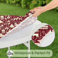thumbnail image 5 of Colorful Christmas Striped Pattern Round Fitted Tablecloth with Elastic Edge,Dining Table Cover Waterproof,Outdoor Round Tablecloth for Camping,Dining,Indoor and Outdoor, 5 of 7