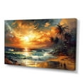 thumbnail image 2 of Designart "Orange And Green Shimmering Shores I" Beach Canvas Print, 2 of 5