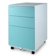 thumbnail image 2 of Aurora Modern SOHO Design 3-Drawer Metal Mobile File Cabinet with Lock Key Sliding Drawer, Multiple Colors, 2 of 5