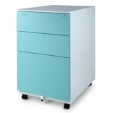 Aurora SOHO 3-Drawer Mobile File Cabinet - Metal Locking File Cabinet With Casters | Fully Assembled Office Storage