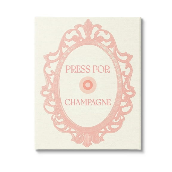 Stupell Industries Press For Champagne Food & Beverage Painting Gallery Wrapped Canvas Art Print Wall Art, 16 x 20
