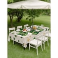 thumbnail image 5 of 60x84 Inch Outdoor Tablecloth with Umbrella Hole Zipper Rectangle Green Shamrock Rectangular Tablecloths Outside Waterproof Spring Three Leaf Star Love Lucky Beige Patio Table Cover for Picnic Party, 5 of 8