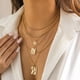 thumbnail image 2 of Collar con colgante geométrico de cadena de metal apilada con personalidad de Europa y Estados Unidos, con patrón de piel de serpiente dulce y fresco, collar para mujer, 2 of 6