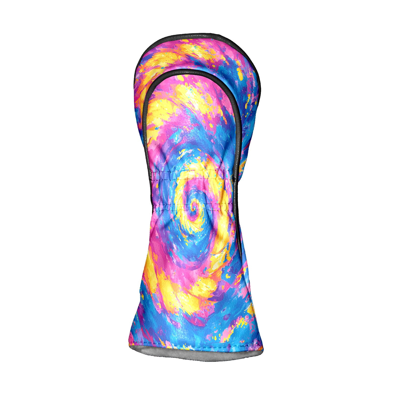 Golf Club Covers, Purple Swirl Premium PU Leather Driver Hybrid Putter Head Covers with Velvet Lining, Waterproof Golf Gifts for Men Women
