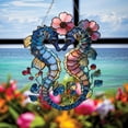 thumbnail image 3 of Romantic Seahorse Couple ACRYLIC Suncatcher – Ocean Heart-Shaped Hanging Art with Flowers, Beach Lover Gift, Summer Window Decor 4319507306 1930, 3 of 4