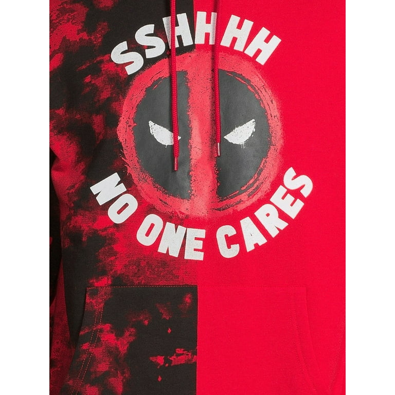 Marvel Men\'s Washed Deadpool No One Cares Graphic Pullover Hoodie with Long  Sleeves, Sizes S-3X