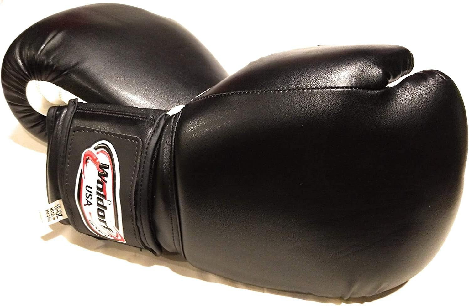 Woldorf Boxing Bag Gloves in Vinyl 8oz Black Sparring, Grappling, Kickboxing, Fighting Gloves