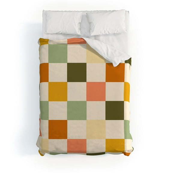 Society6 Lane and Lucia Vintage Checkerboard Pattern Duvet Cover Cotton Full