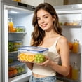 thumbnail image 2 of Clearance Under $4, 1 Pack Rectangular Food Storage Container with Lid, 2500ml Microwaveable Lunch Box, Leakproof Reusable Meal Prep Container for On-the-Go Meals, XL 24.5x16x9cm (Transparent), 2 of 6