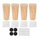 thumbnail image 2 of 4 patas de madera para muebles, antideslizantes, compactas y portátiles, para aumentar la altura. Altura 10cm, 2 of 9