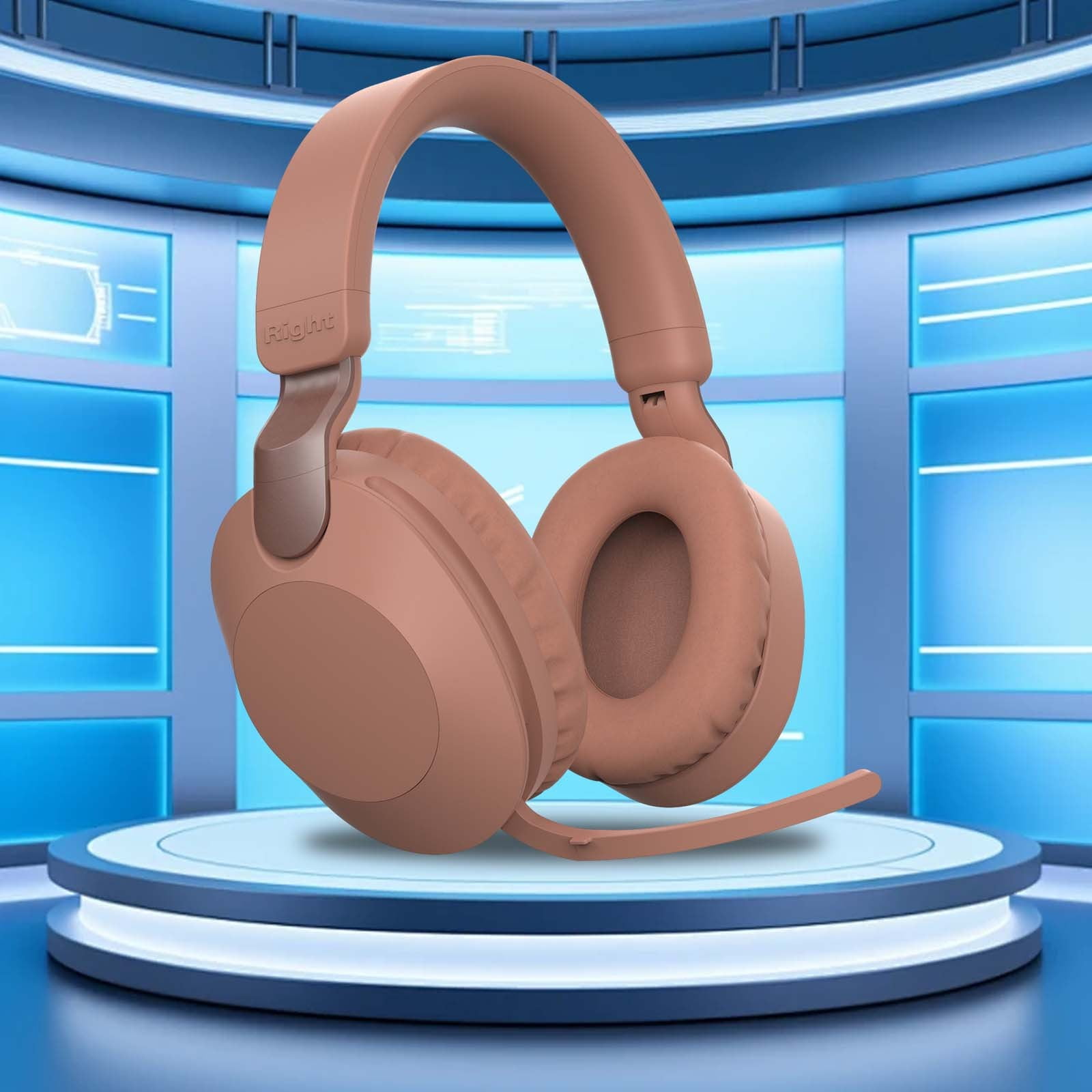 Wireless Headphones Bluetooth On-Ear Headset with Microphone and up to 50 Hours Battery Life with Quick Charging,Red