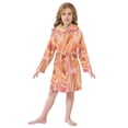 thumbnail image 6 of FORMRS Niños Bathrobe Unisex Hooded Robe Soft Plush Pajamas Sleepwear, Size 7-9T, Pink Flowers, 6 of 7
