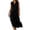 Black, variant on Long Dresses for Women Women's Casual Summer Linen Turn Down Collar Sleeveless Maxi Beach Dress Solid Color Breathable Brick Red XXL