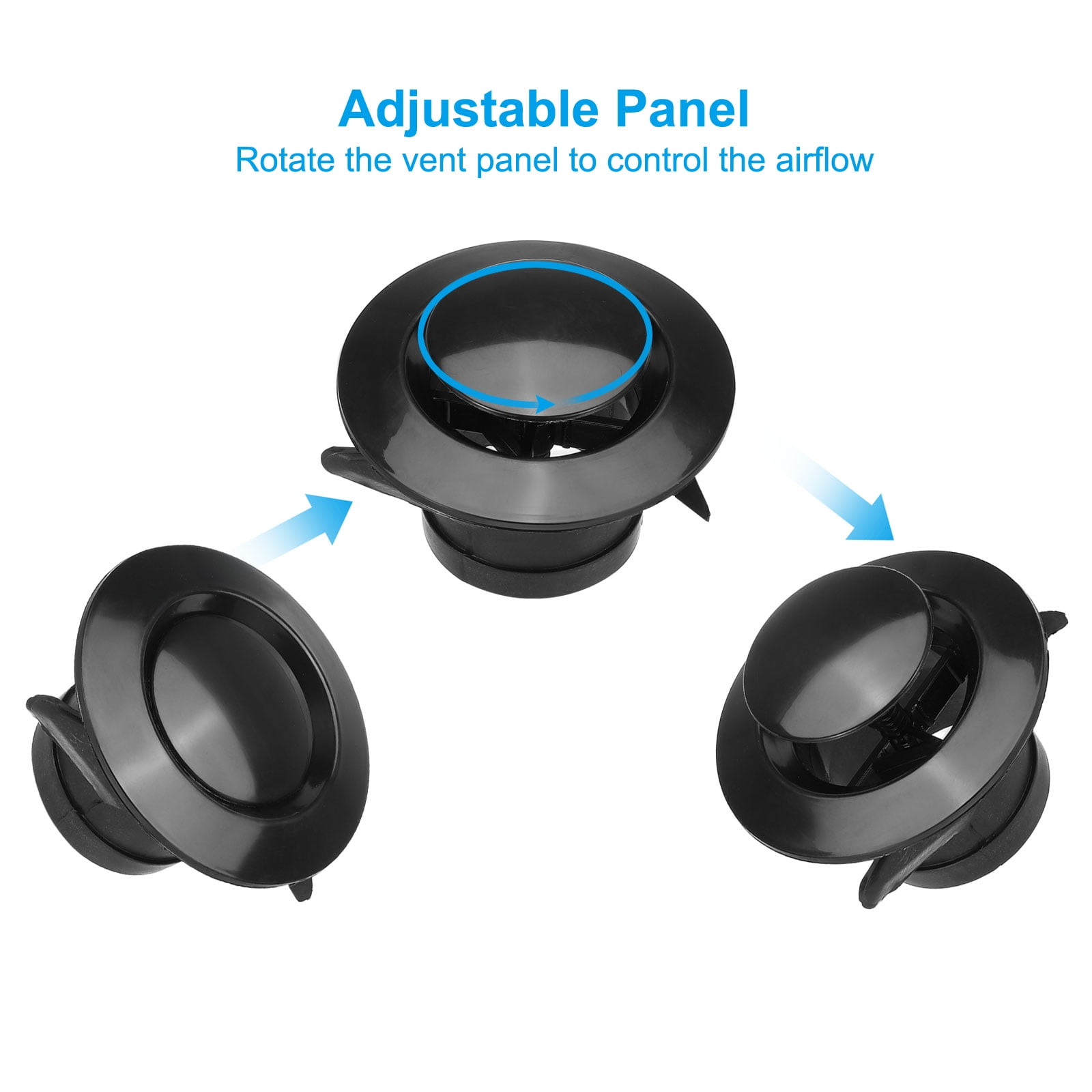 Uxcell 4 Inch Round Air Vent, 1Pcs ABS Adjustable Soffit Exhaust Vent Cover for Home Living Room Kitchen Office, Black