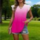 thumbnail image 5 of Craaazy Ladies Oversized Short Sleeve Tunic Tops, Lightweight Casual Shirt, V Neck Ruffle Sleeve Babydoll Blouse with Print for Everyday Outfits Gifts, 5 of 9
